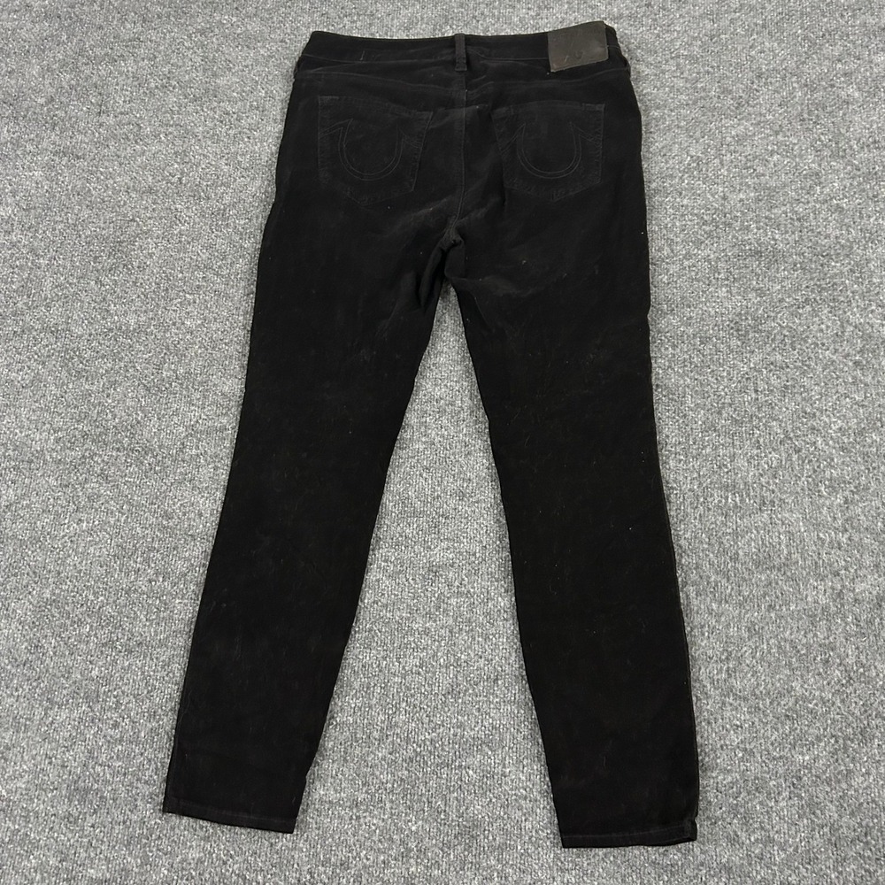 True Religion Pants Womens Size 29 Black Halle Super Skinny Corduroy Stretch Rip - Picture 9 of 10